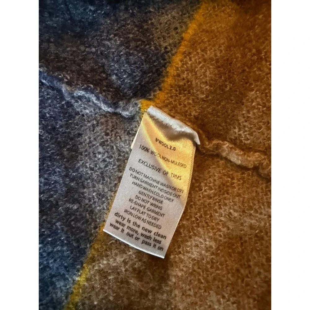 Toad&Co Heartfelt Merino Wool Open Front Cardigan Hoody Thunderbird Western Boho - Picture 4 of 6